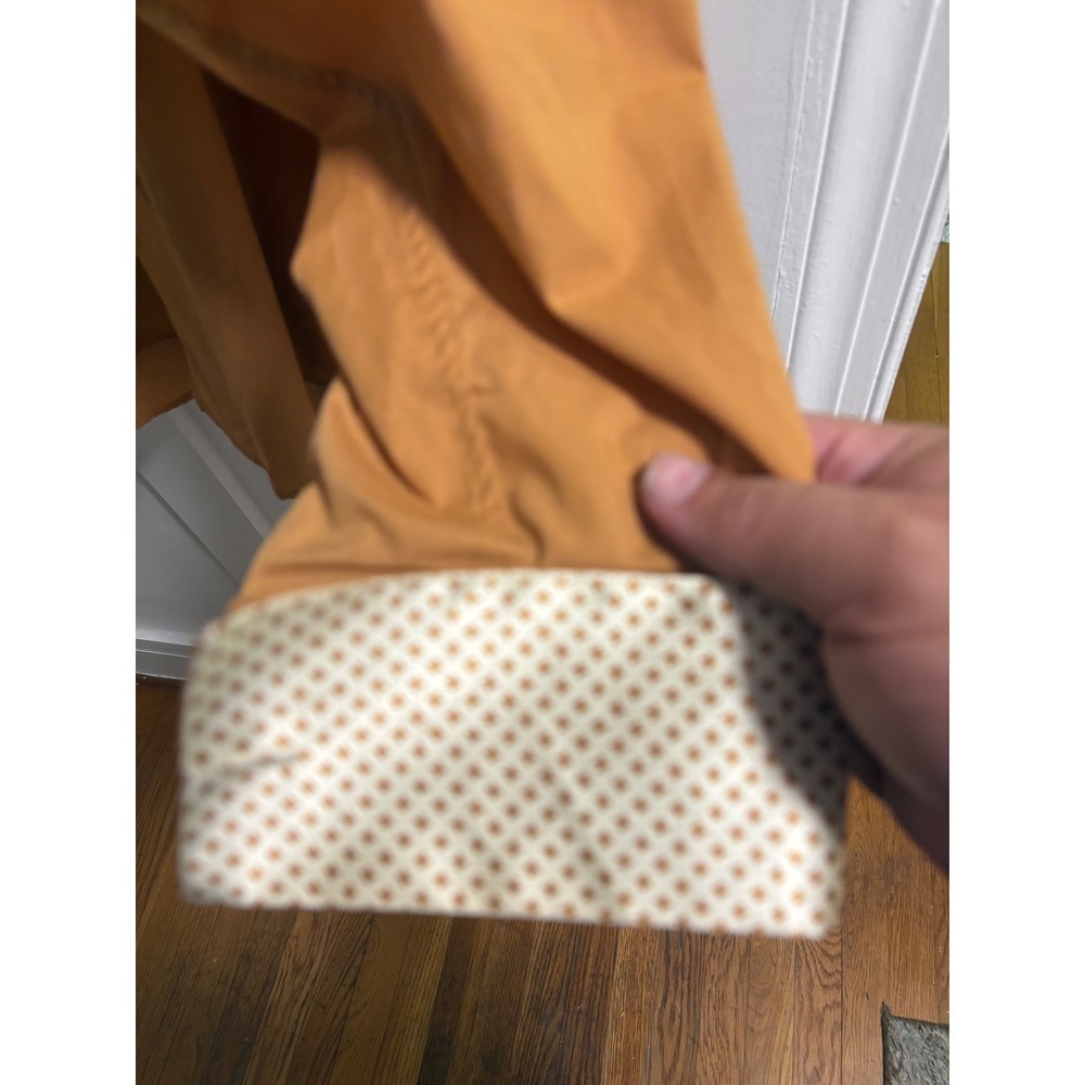 Karl Knox Mens Burnt Orange Dress Shirt Contrast Pattern Collar Cuff 18.5 34/35 - Picture 5 of 5